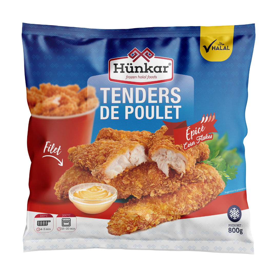 Tenders de poulet épicé corn flakes Hunkar 800g surgelé halal