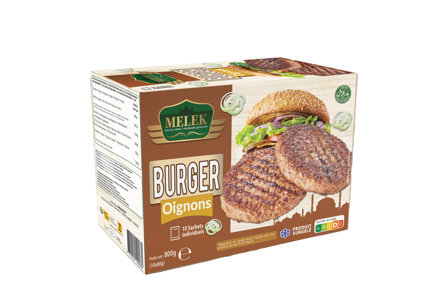 Burger à l'oignon Din'Halal 800g surgelé halal