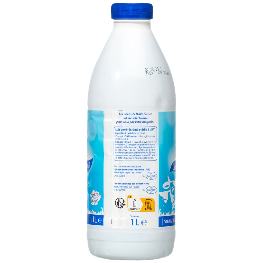Lait Demi-Écrémé 1L Belle France