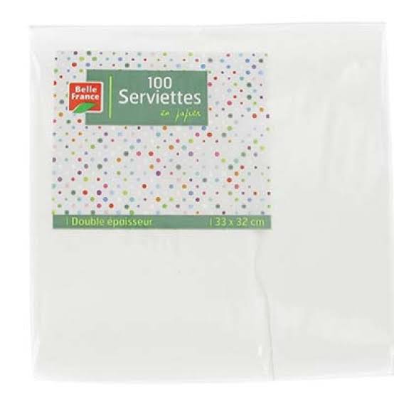 Serviettes blanches x100 33x33cm