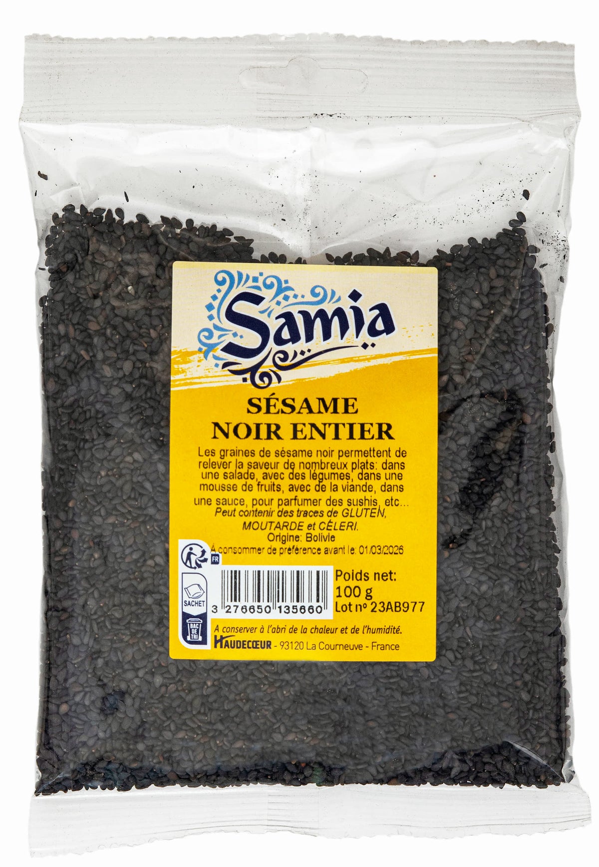 Sesame Noir Entier 100G Samia