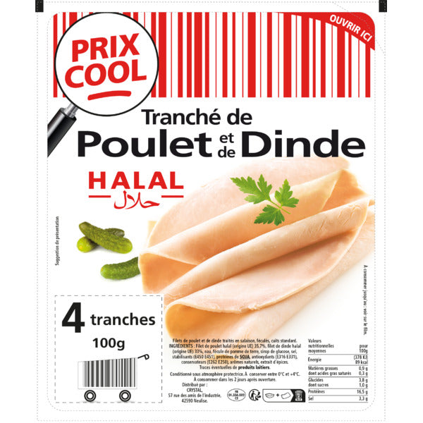 Tranché DE Poulet ET Dinde 100G