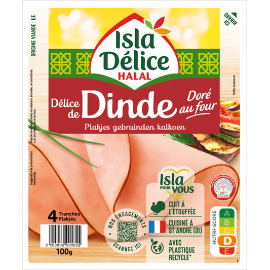 Délice de dinde cuit à l'etouffée 4 tranches 100 g