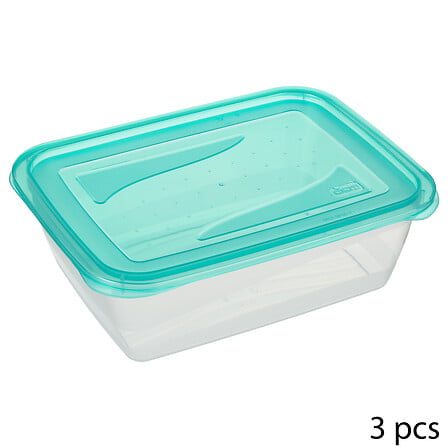 Lot de 3 boîtes rectangulaires Fresh Freeze 1,25L PE
