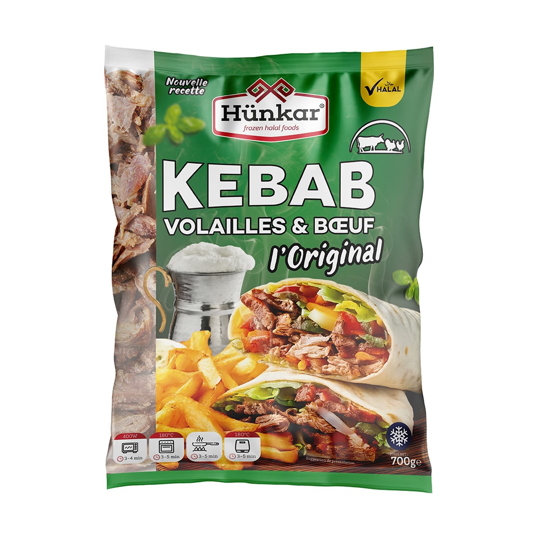 Hunkar Lamelles Kebab Volailles&boeuf L'original 700G