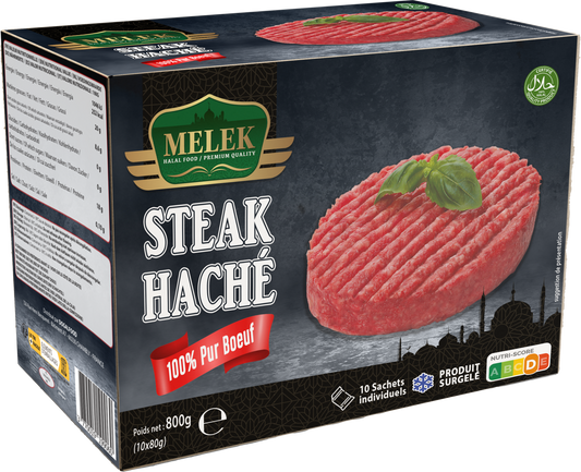 Steak haché pur bœuf Din'Halal 800g surgelé halal