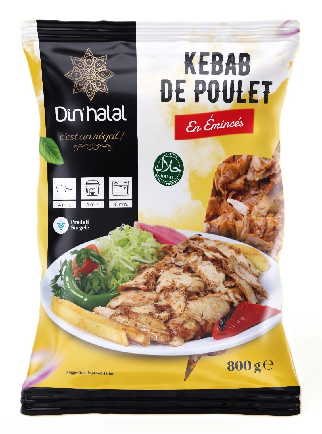 Kebab DE Poulet EN Eminces 800G Din'halal
