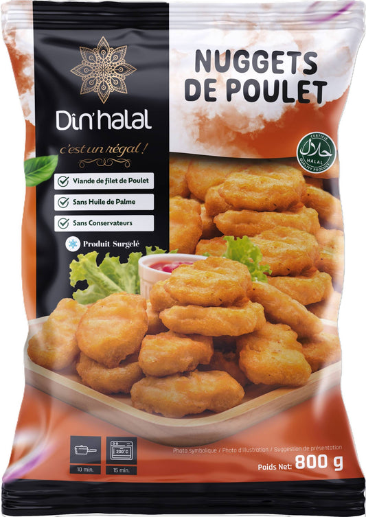 Nuggets de poulet Din'Halal 800g surgelé halal