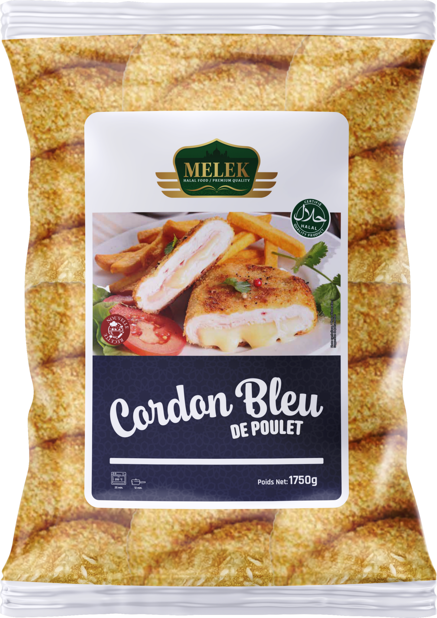 Cordon bleu de poulet Melek 1800g surgelé halal