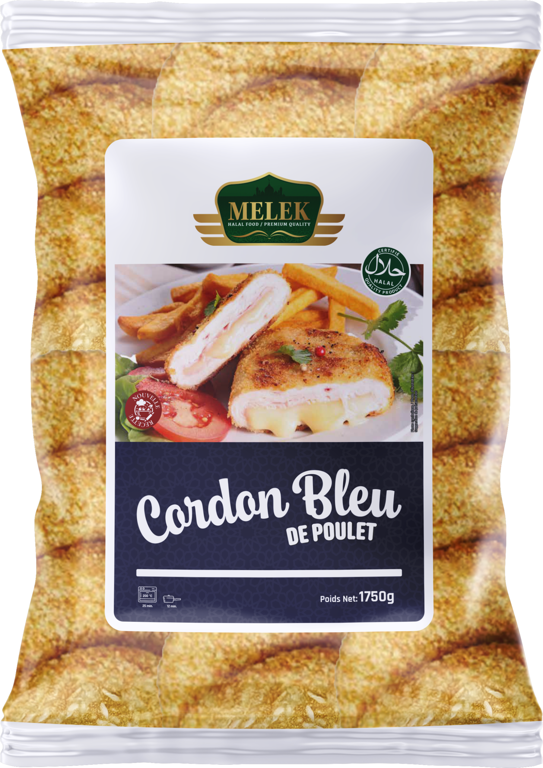 Cordon bleu de poulet Melek 1800g surgelé halal