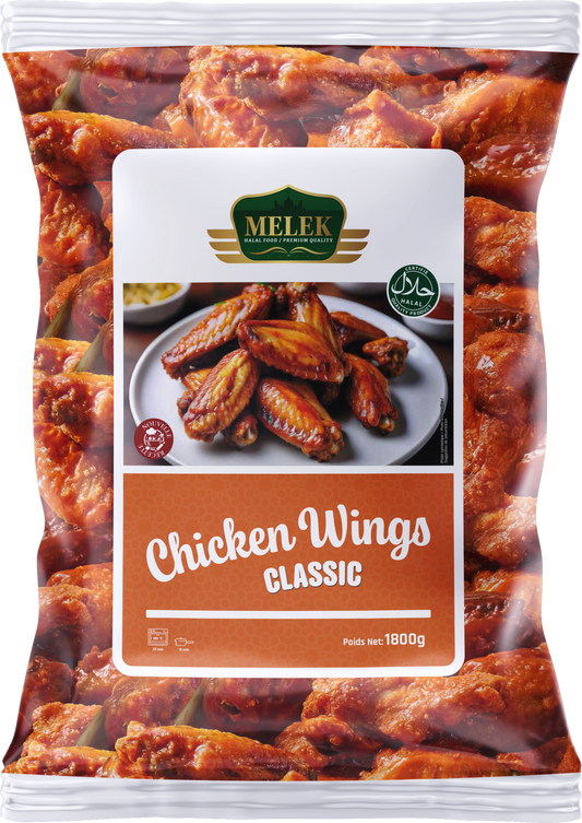 Chicken wings nature Melek 1800g surgelé halal