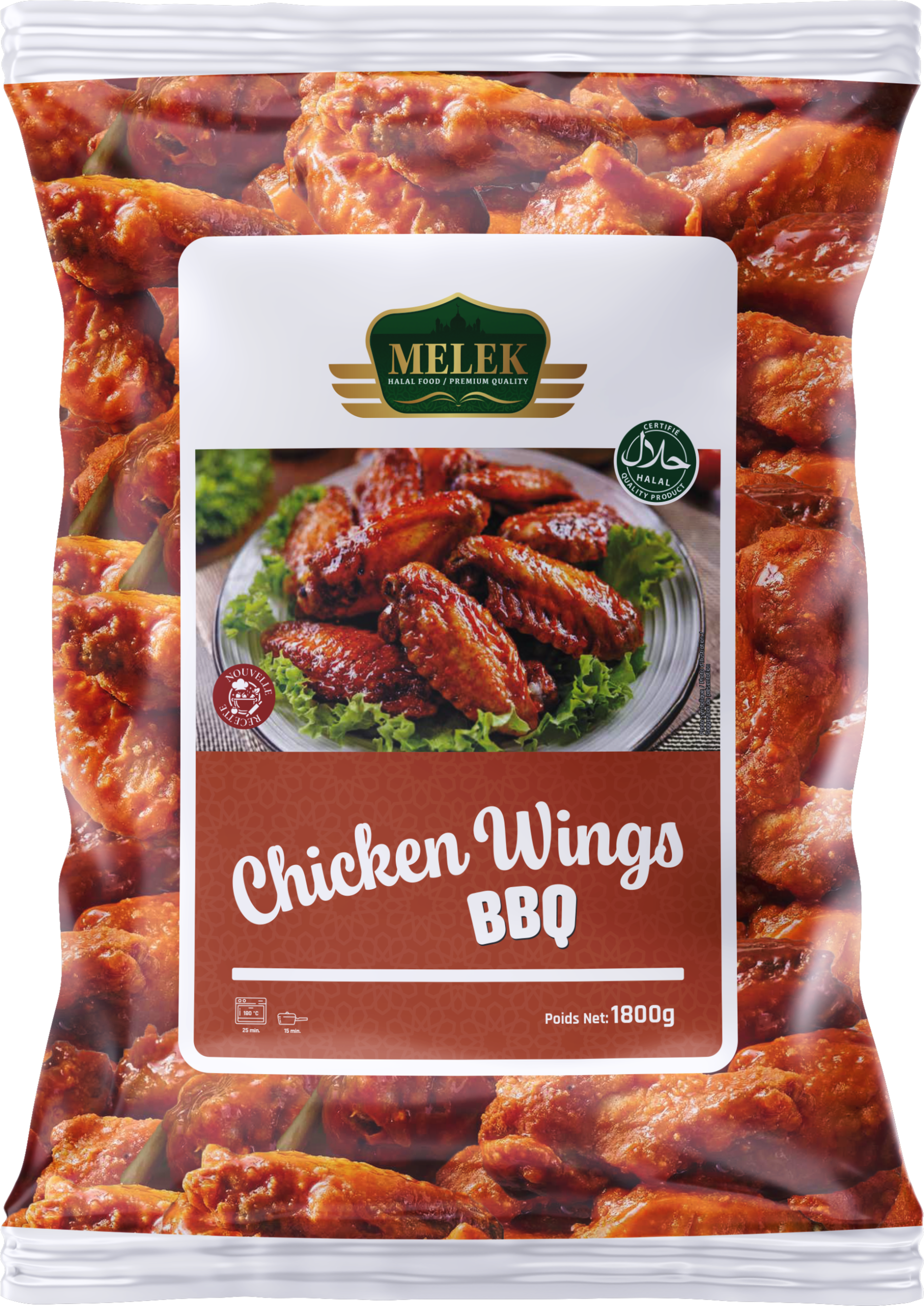 Chicken wings barbecue Melek 1800g surgelé halal