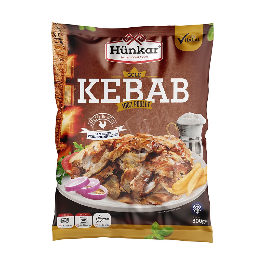 Kebab Gold 100% Poulet Hunkar 800g - Surgelé Halal