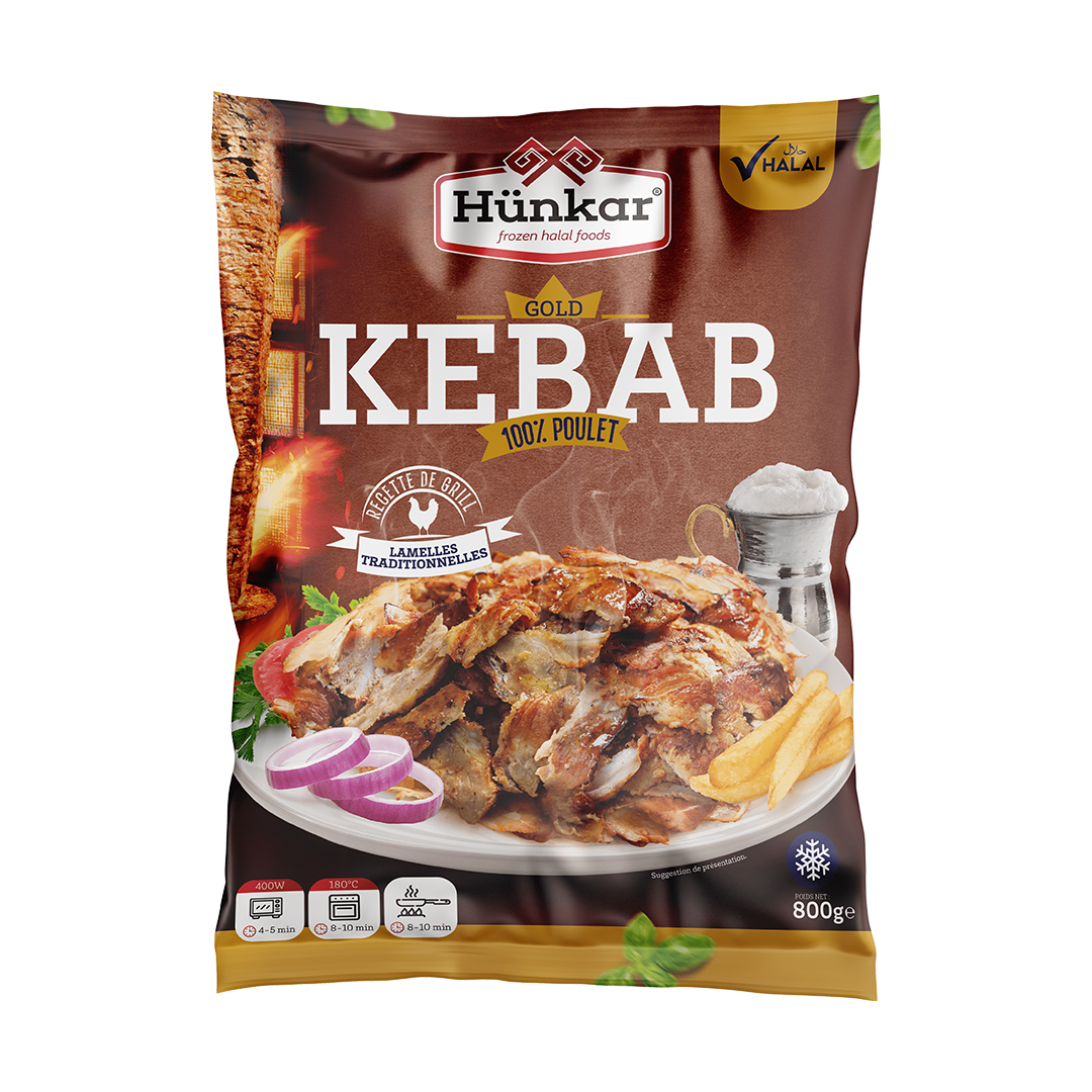 Kebab Gold 100% poulet Hunkar 800g surgelé halal