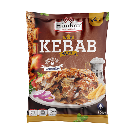 Kebab Gold 100% poulet Hunkar 800g surgelé halal