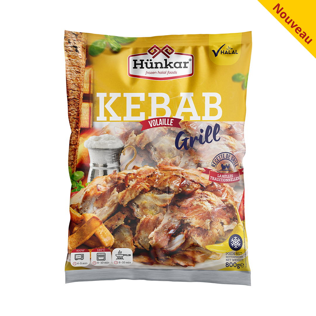Kebab grill volaille Hunkar 800g surgelé halal