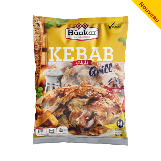 Kebab grill volaille Hunkar 800g surgelé halal