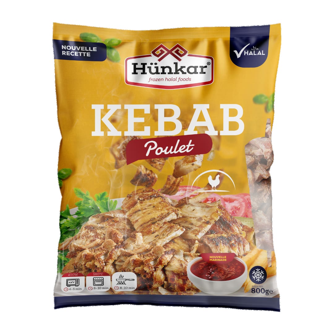 Kebab de Poulet Hunkar 800g - Surgelé Halal