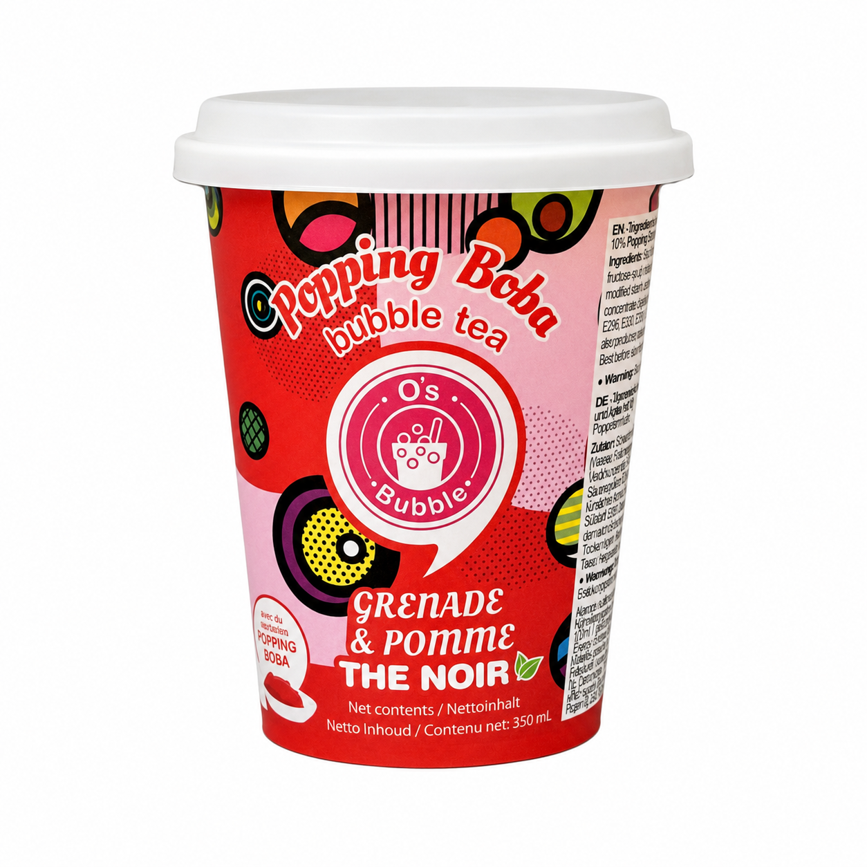 Bubble Tea Popping Boba Grenade Pomme 350ml O's Bubble