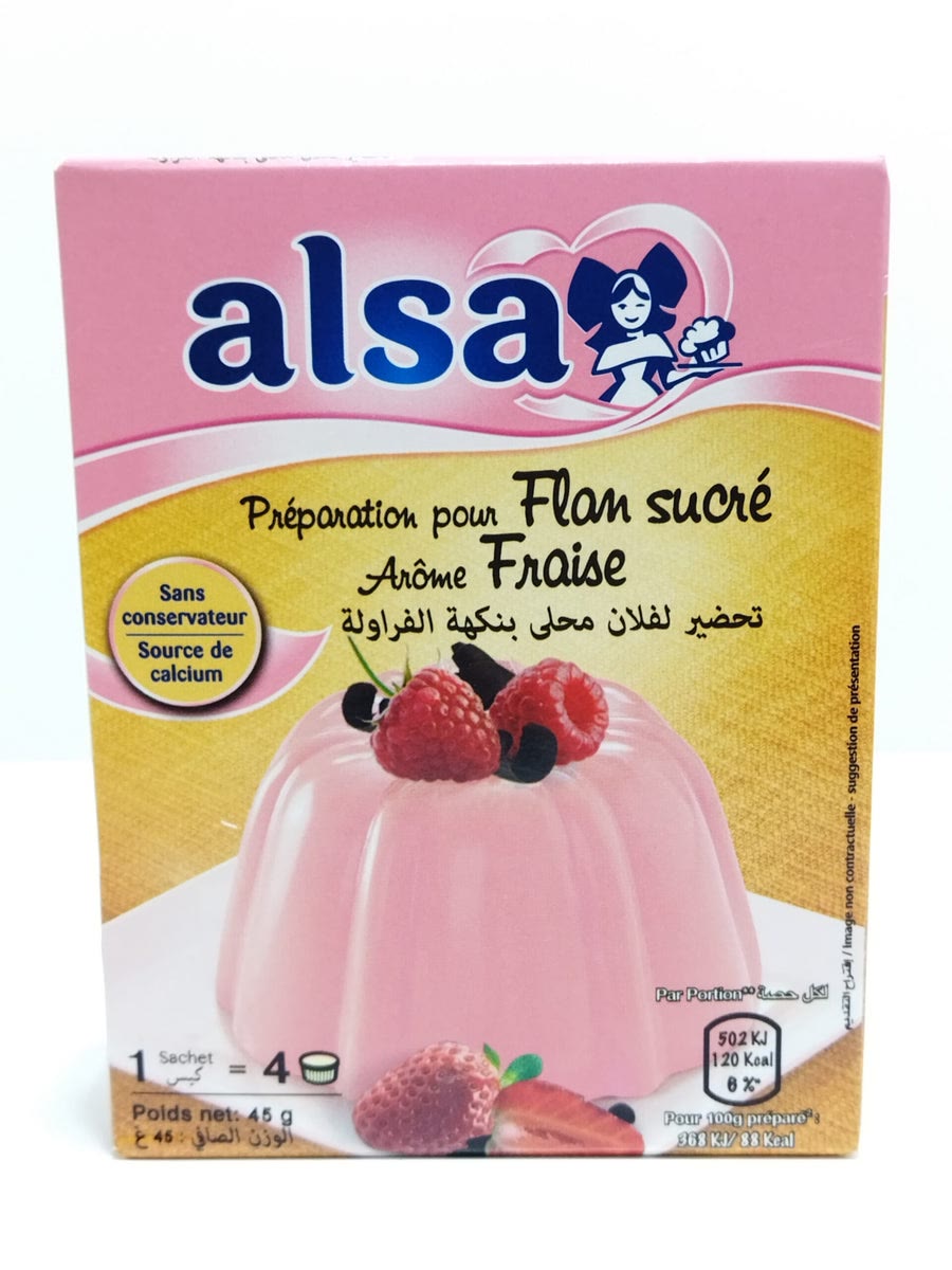 Alsa Flan Sucre Arome Fraise 50G
