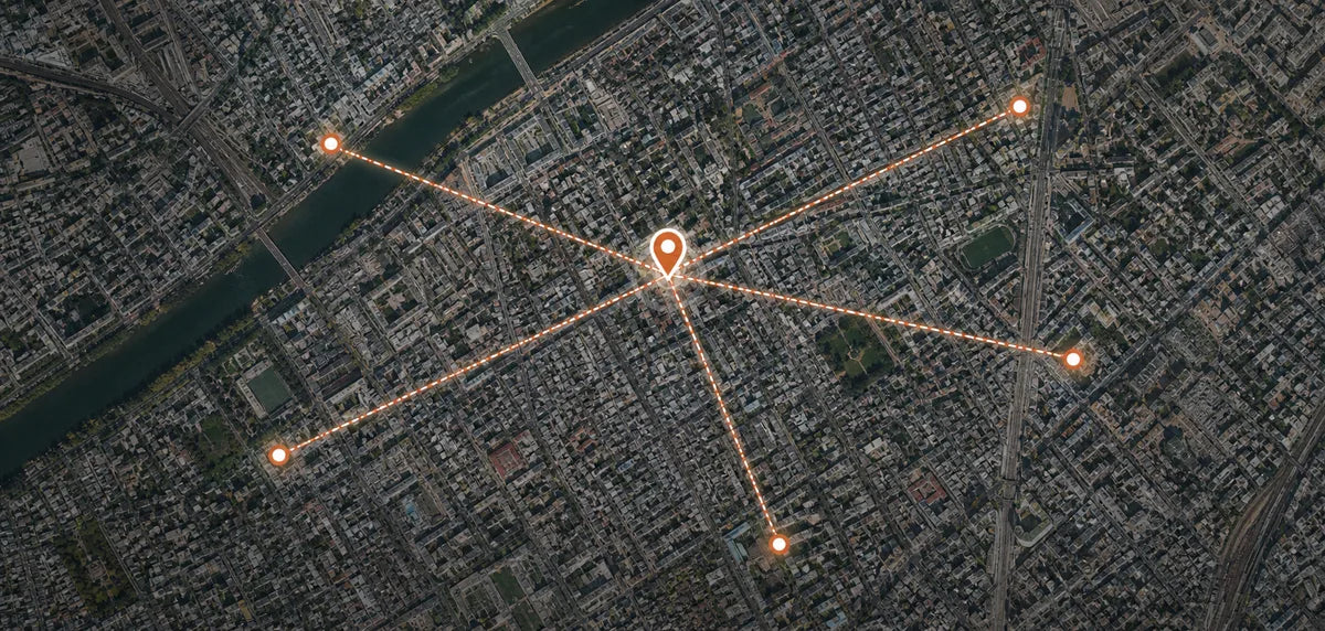 Carte satellite des secteurs de livraison Fresco Marché